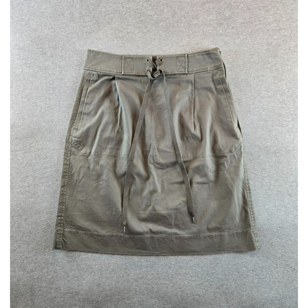 NWT Tomas Maier x Uniqlo Chino Skirt Womens 4 Gray Drawstrings‎ Business Office